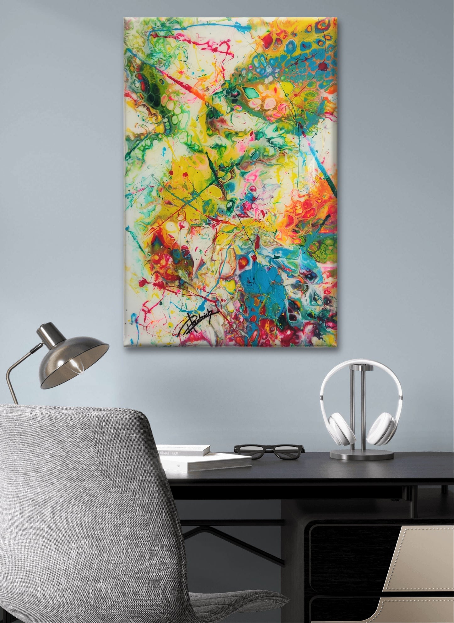 Wandbild "HOPE OF PEACE" mit hochglänzendem Resin veredelt.