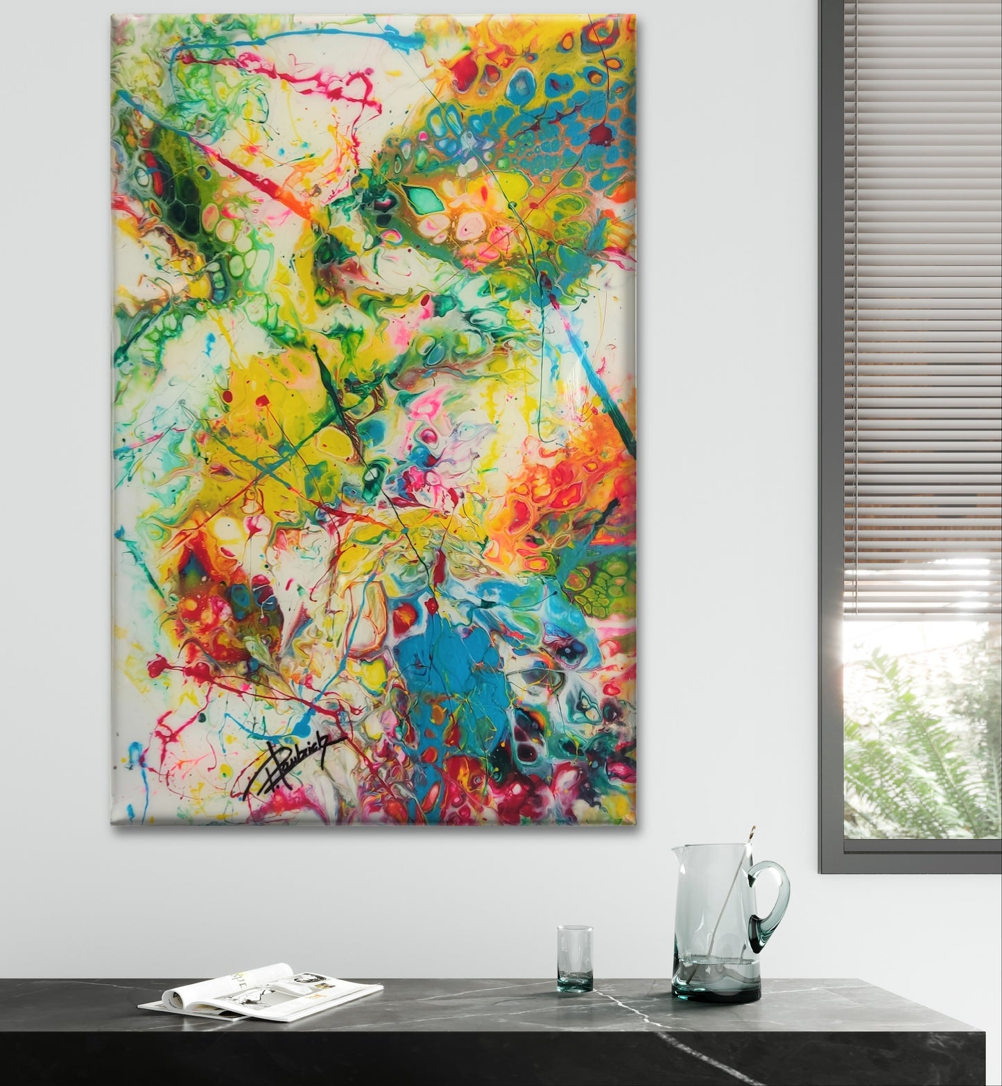 Wandbild "HOPE OF PEACE" mit hochglänzendem Resin veredelt.